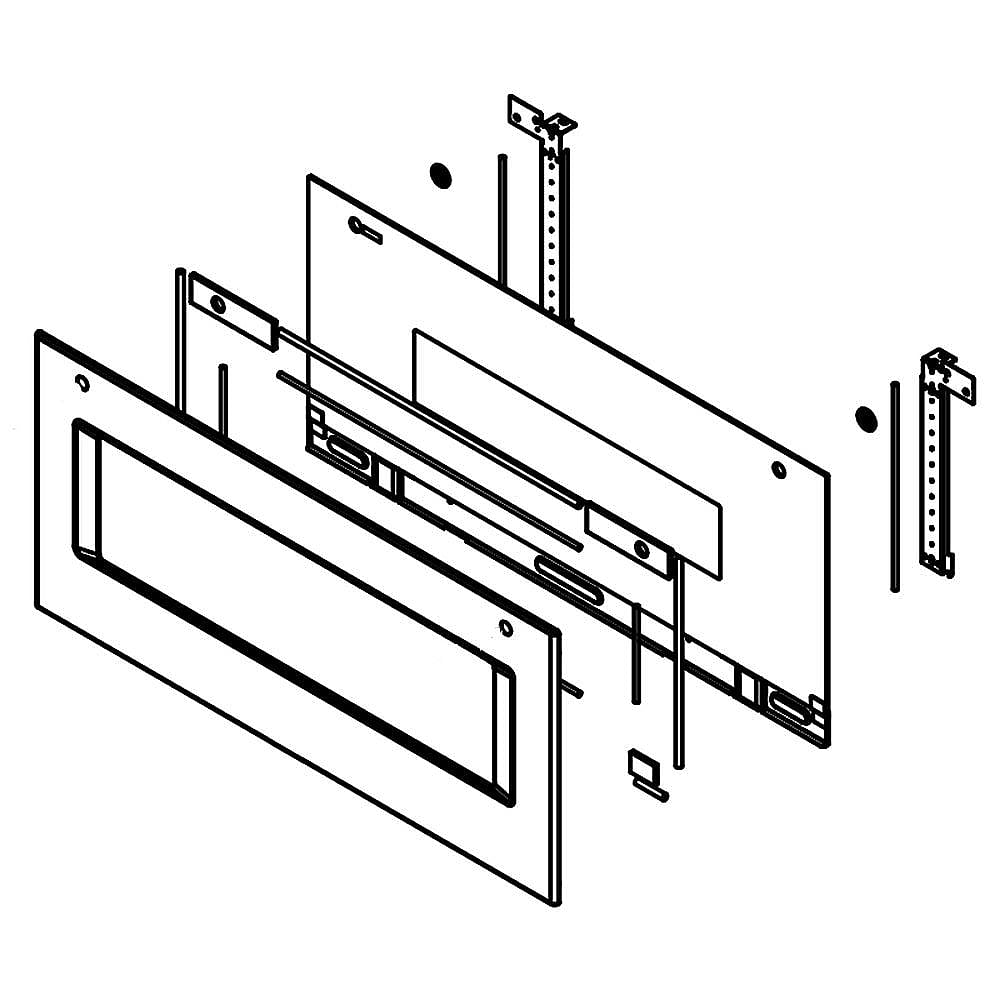 Part #w11600216, Wall Oven Microwave Door Outer Panel Assembly (Stainless)