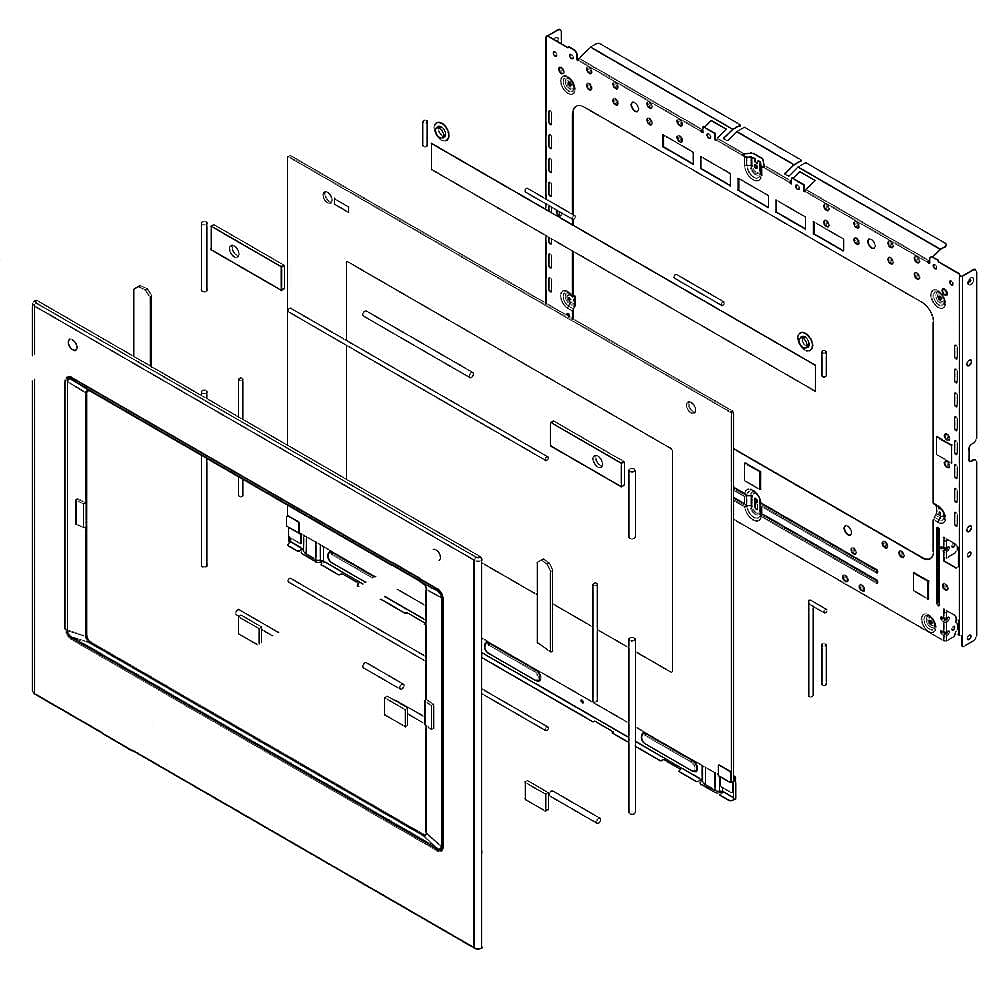 Part #w11600221, Wall Oven Door Outer Panel Assembly (Black Stainless)