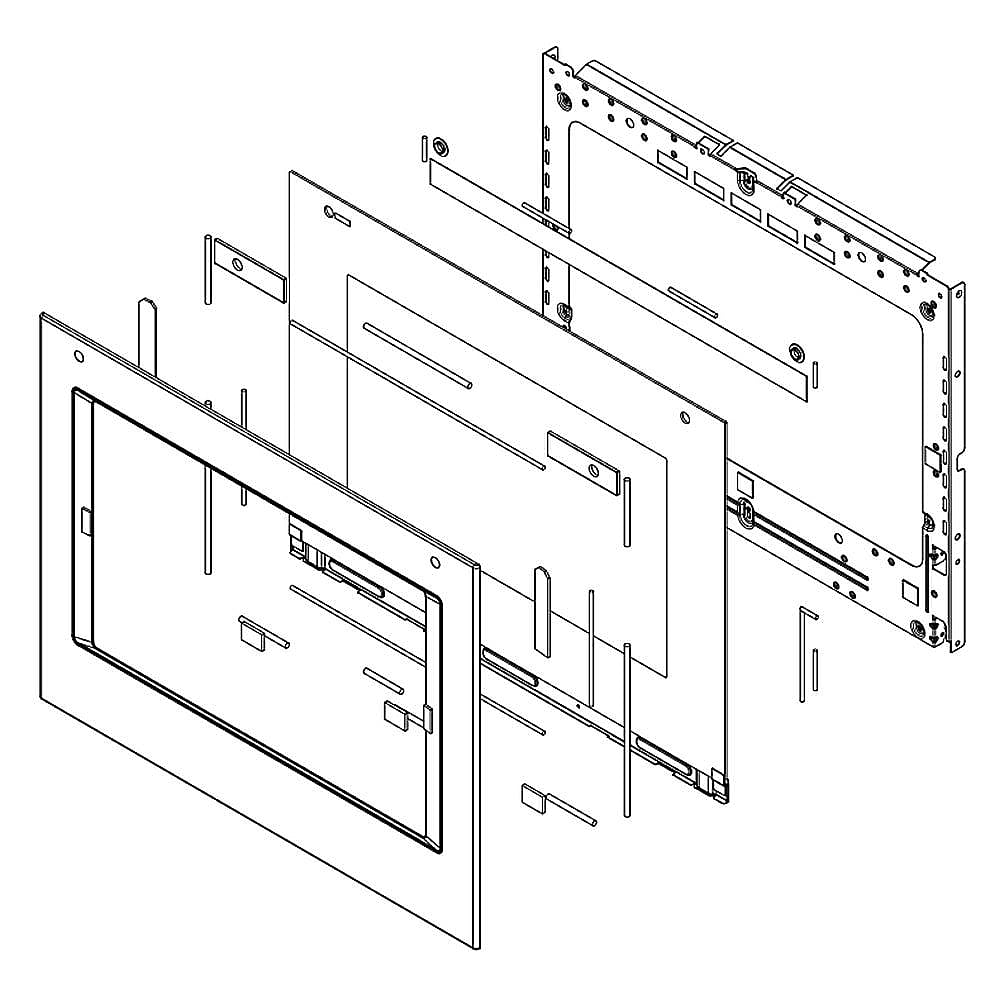 Part #w11600222, Whirlpool Wall Oven Door Outer Panel Assembly (Stainless) / 40.00 x 30.00 x 7.00