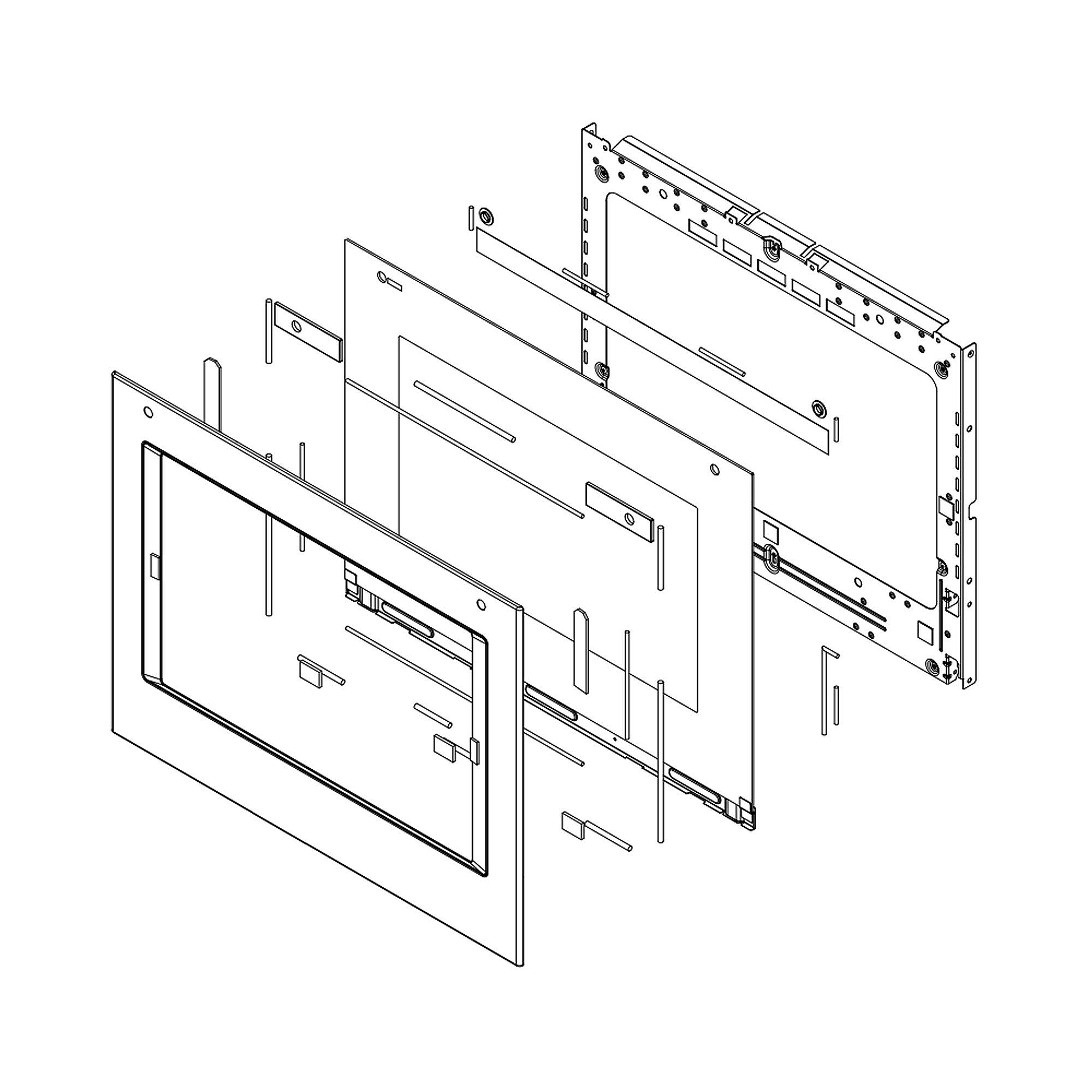 Photo of Part #w11600239, Wall Oven Door Outer Panel Assembly (Stainless) from Repair Parts Direct