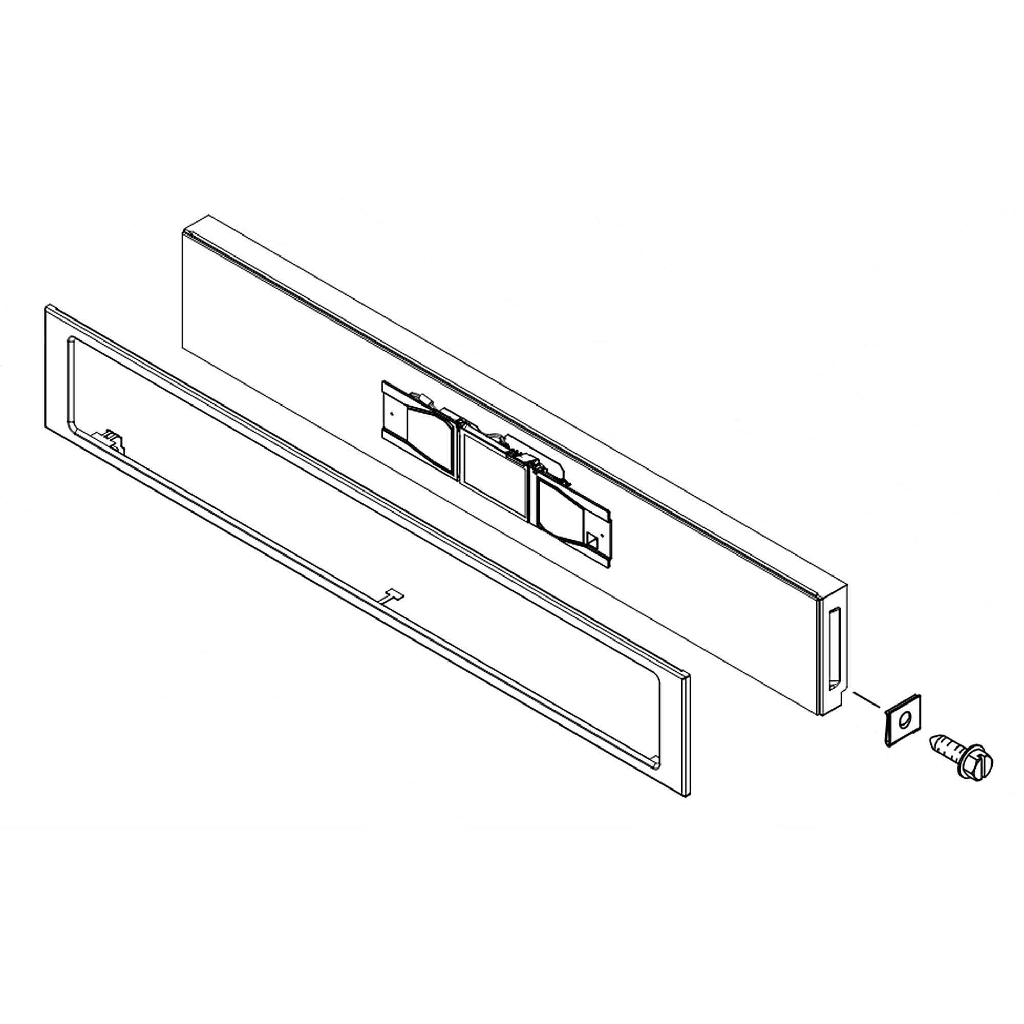Part #w11600630, Wall Oven Control Panel Assembly (Black) / 35.25 x 9.50 x 5.75