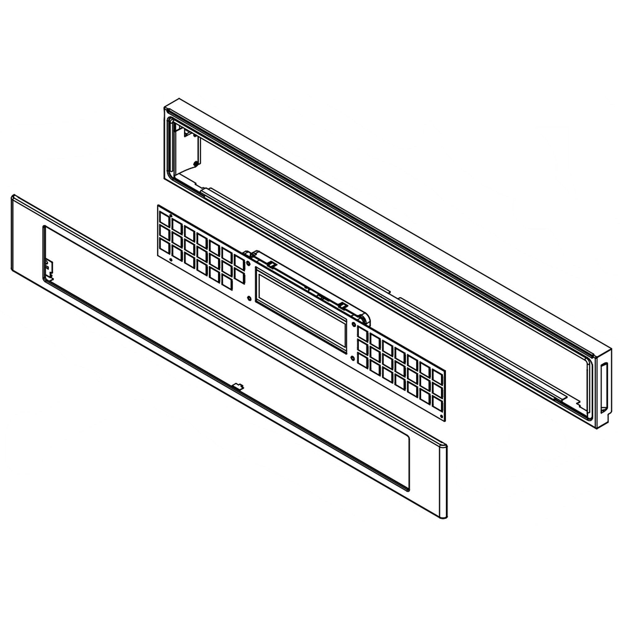Part #w11600643, Wall Oven Control Panel And Overlay (Stainless)