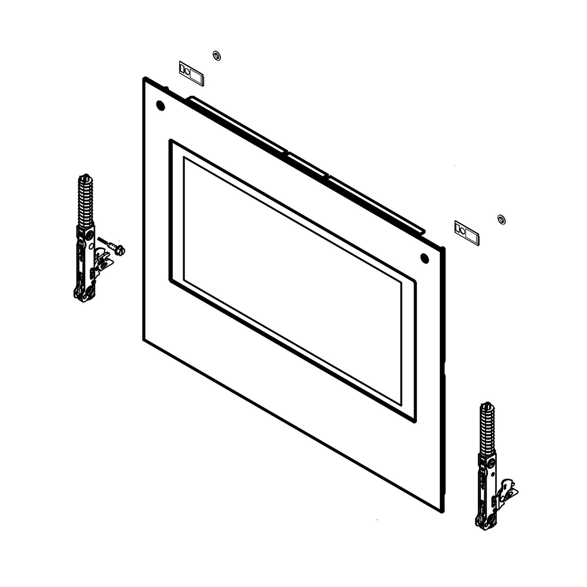 Part #w11602612, Wall Oven Door Outer Panel Assembly (Stainless)