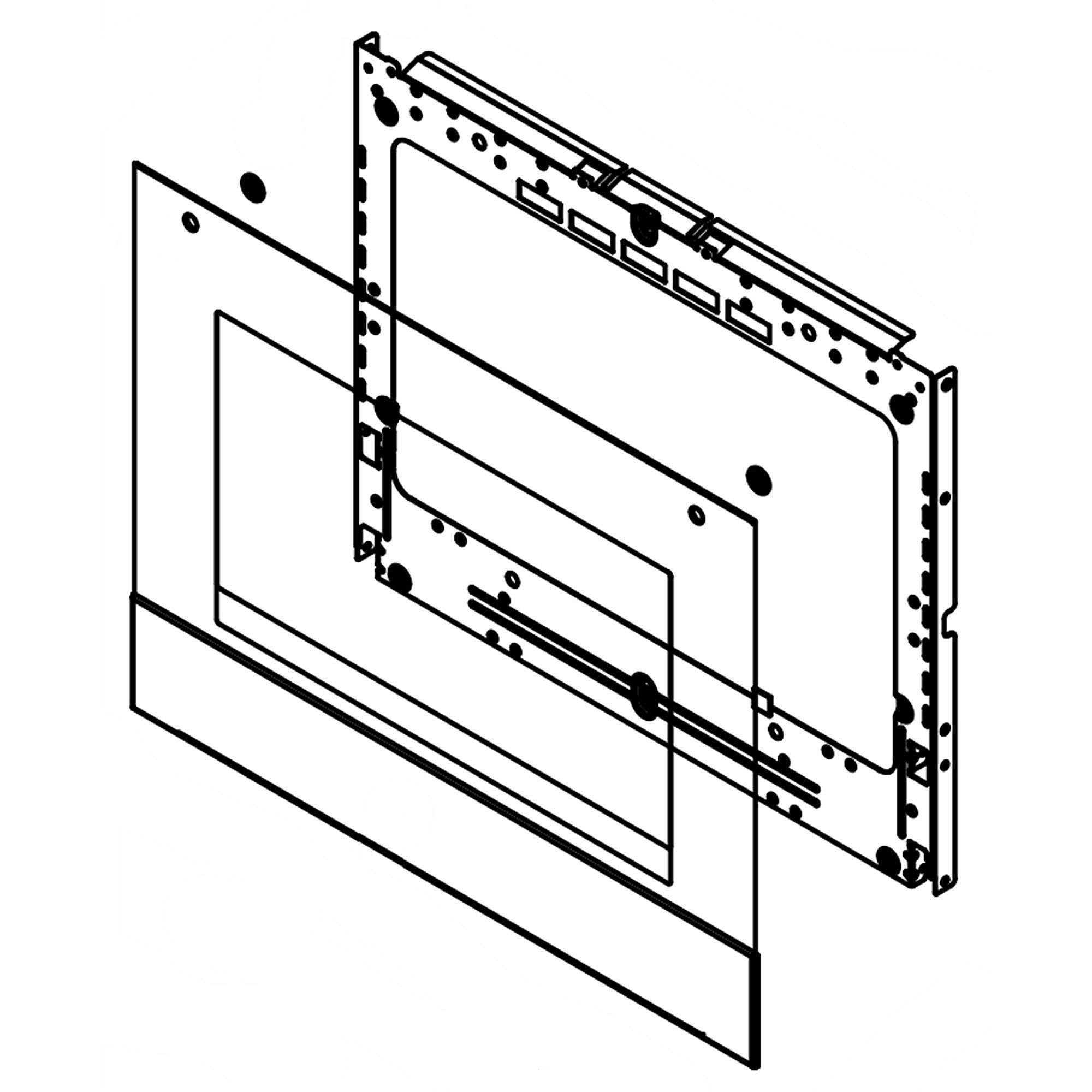 Part #w11653626, Whirlpool Wall Oven Door Outer Panel (Stainless)