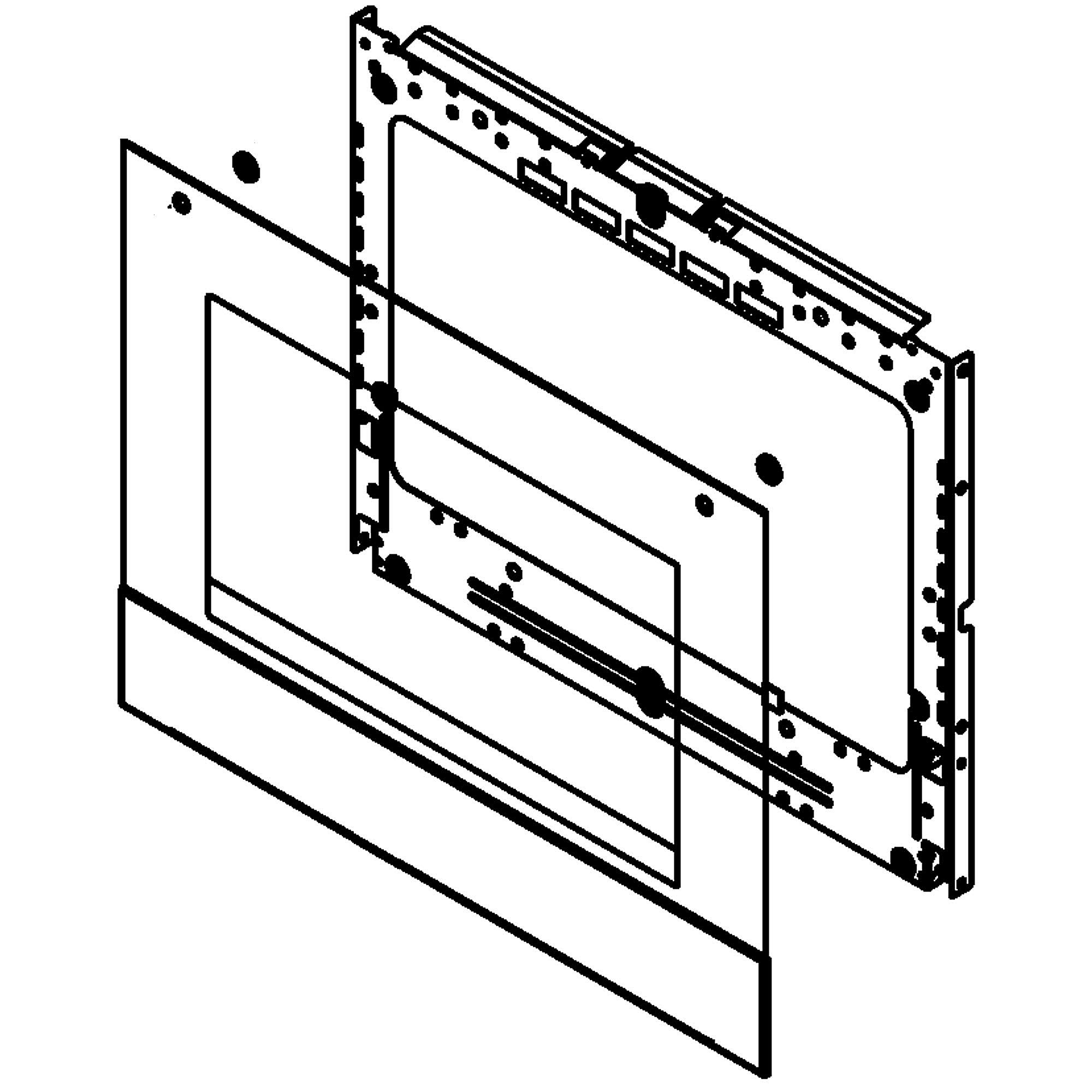Part #w11654062, Wall Oven Door Outer Panel Assembly (Black)