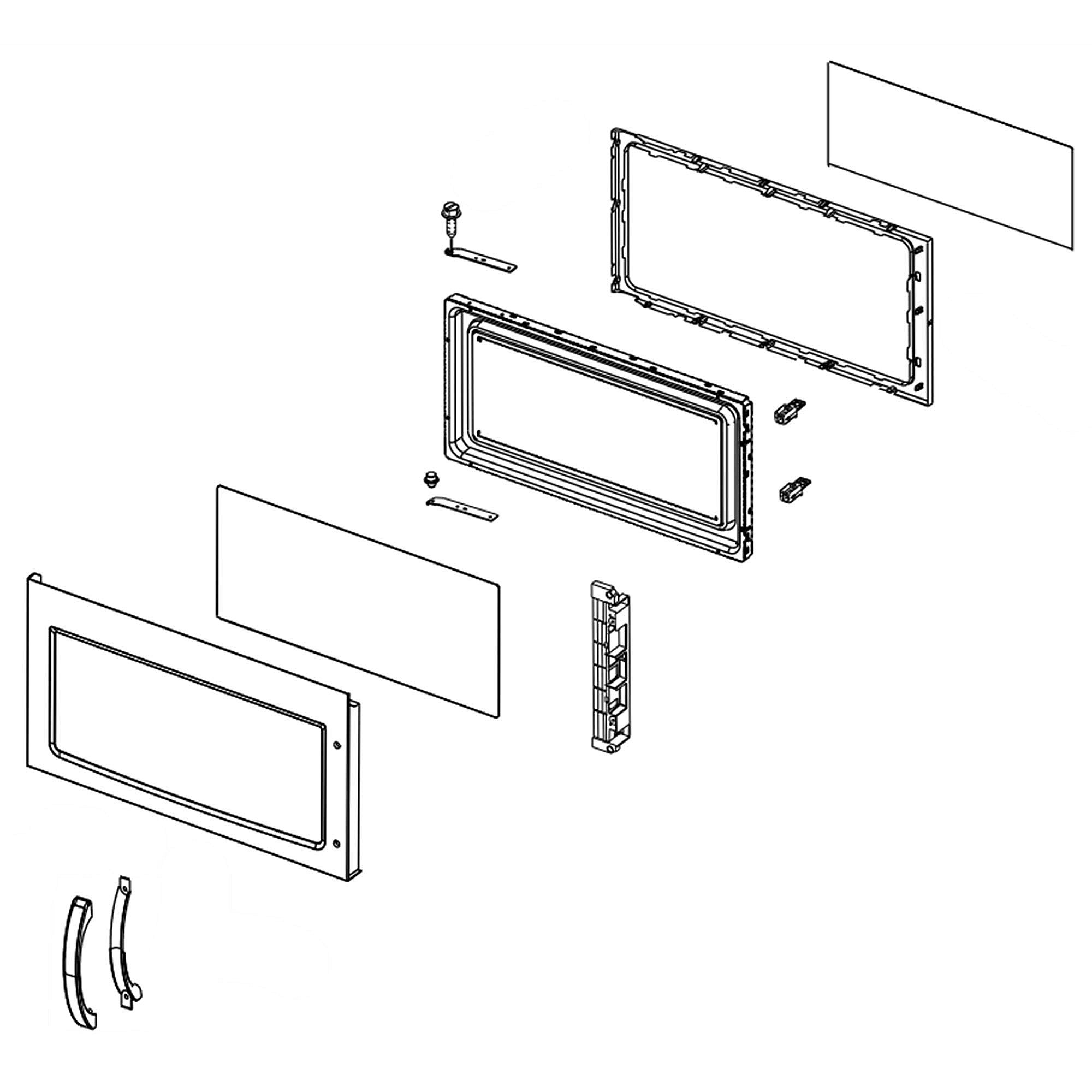Part #w11678109, Microwave Door Assembly (Black) (Replaces W10686517)