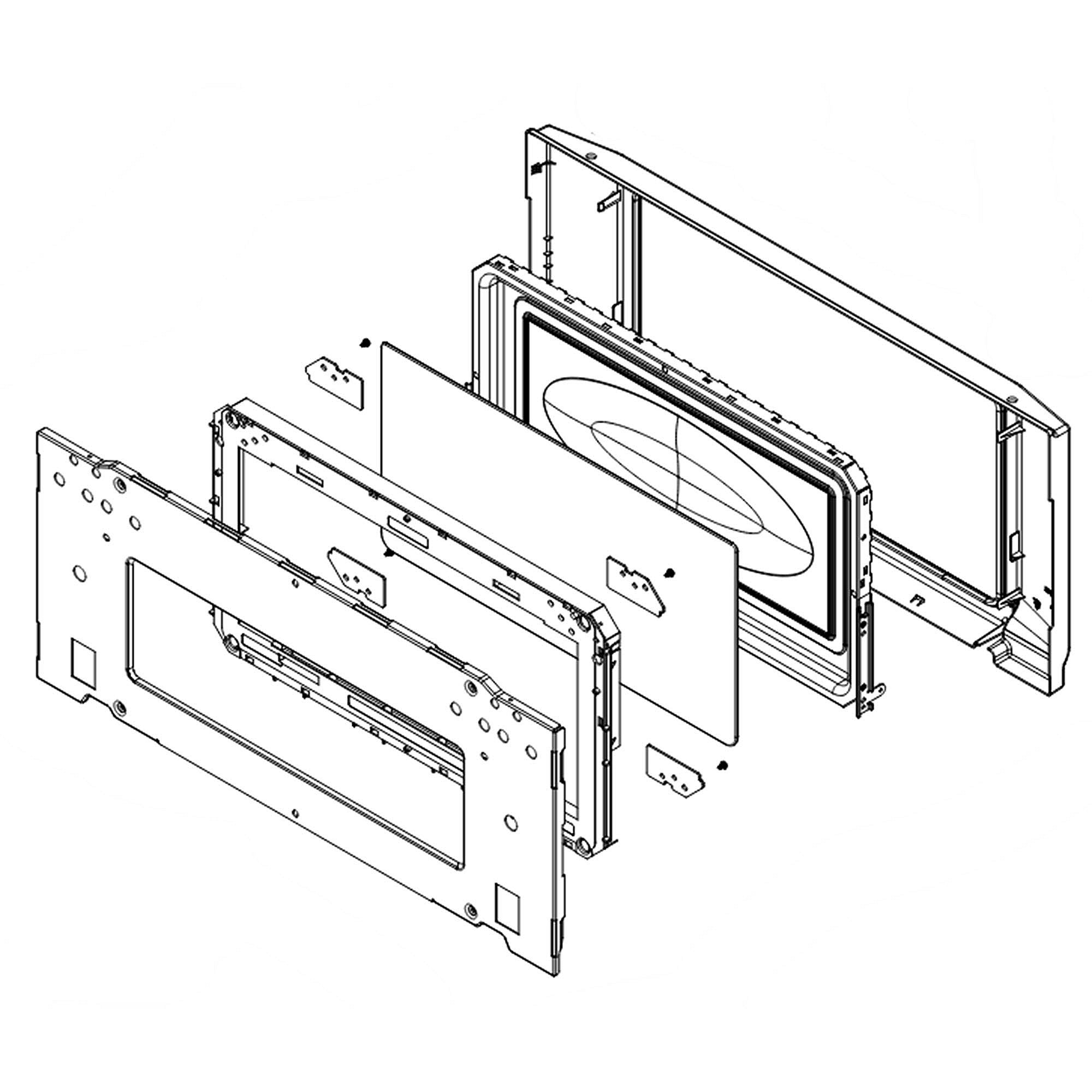 Part #w11684570, Microwave Door Inner Panel Assembly (Replaces W10687342, W11328745, W11600214) / 39.50 x 30.00 x 7.00