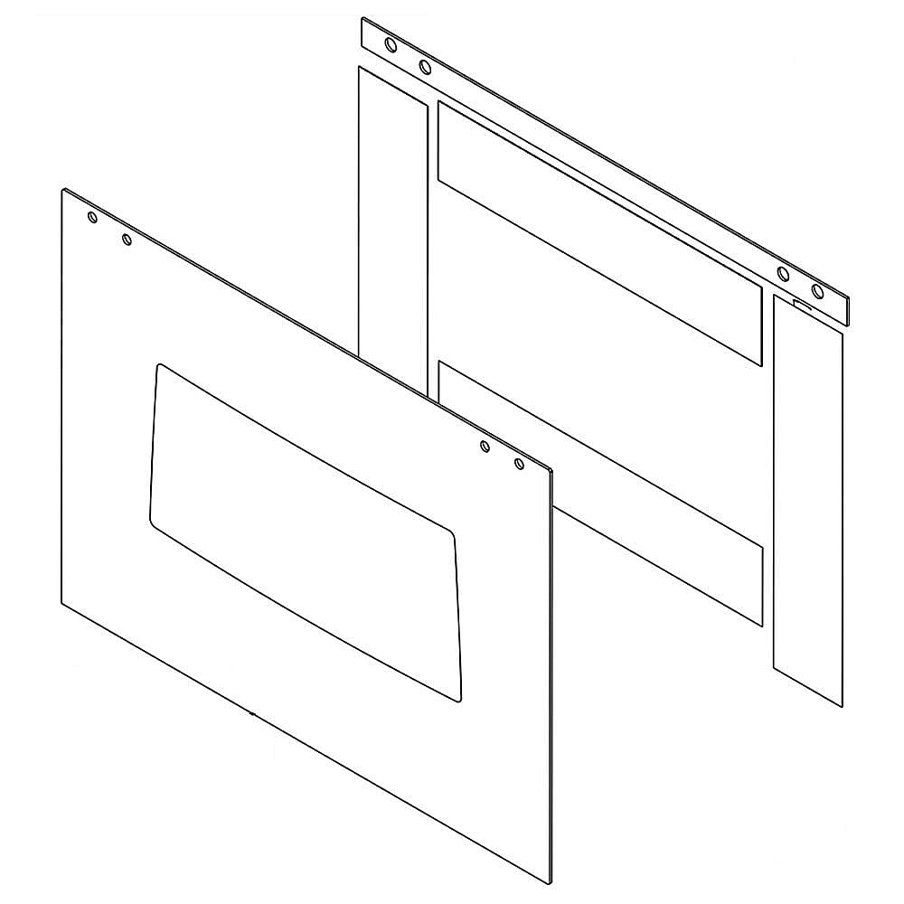 Part #wpw10199430, Microwave Door Outer Panel (Biscuit) / 39.57 x 6.82 x 30.32