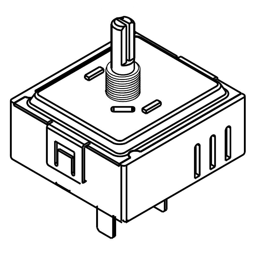 Part #wpw10244639, Cooktop Element Control Switch (Replaces W10244639) / 2.25 x 1.75 x 2.25