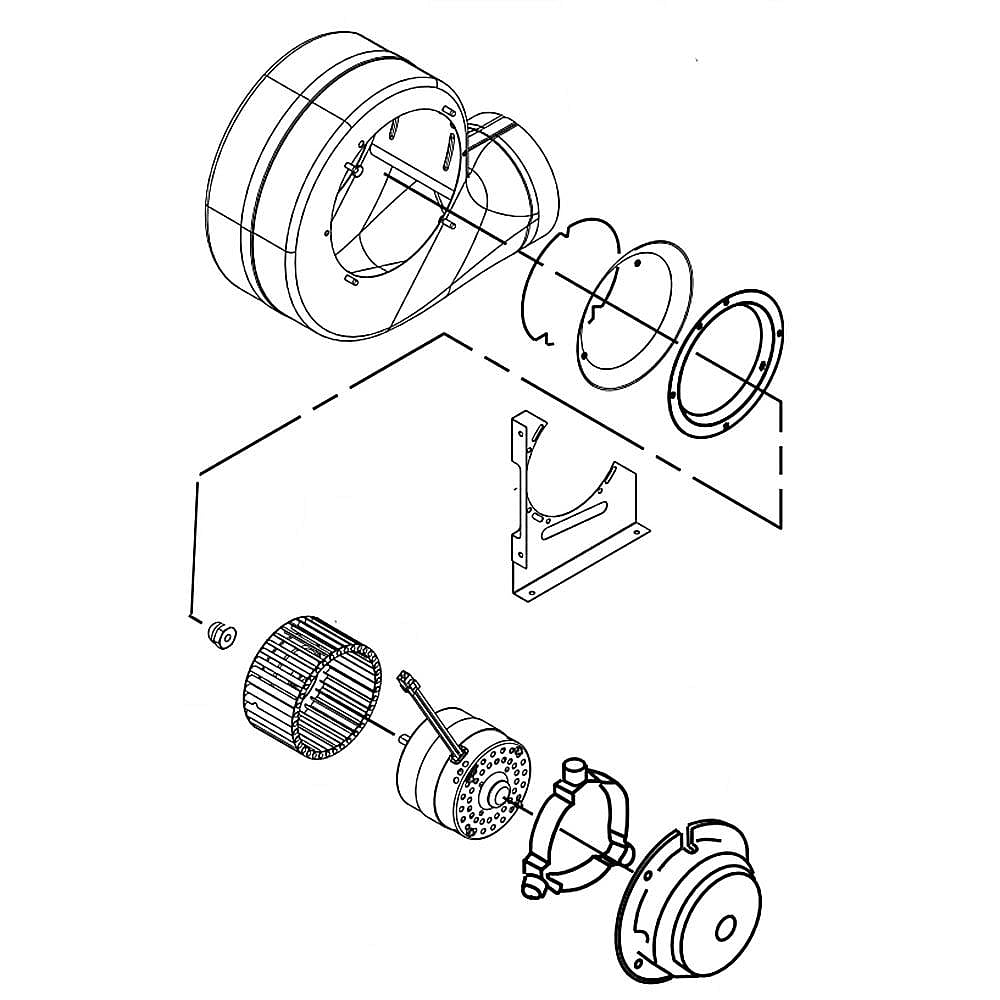 Part #wpw10273267, Downdraft Vent Blower Fan Assembly / 15.80 x 15.82 x 15.25