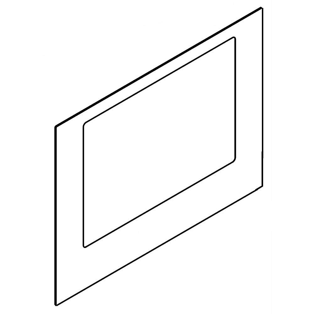 Part #wpw10289142, Range Oven Door Outer Panel Assembly (Black) | 32.50 x 25.25 x 2.25
