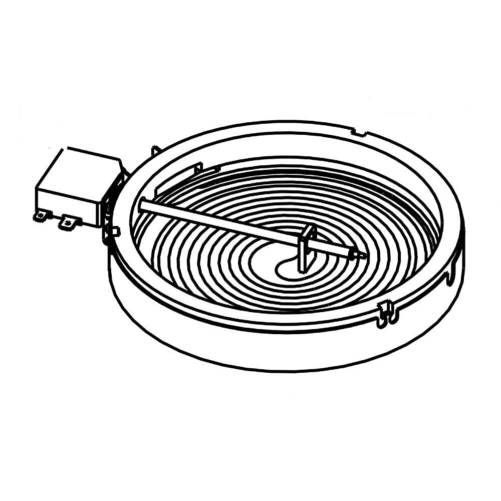 Part #wpw10298145, Cooktop Radiant Element, 4, 500-Watt / 15.19 x 14.44 x 2.32