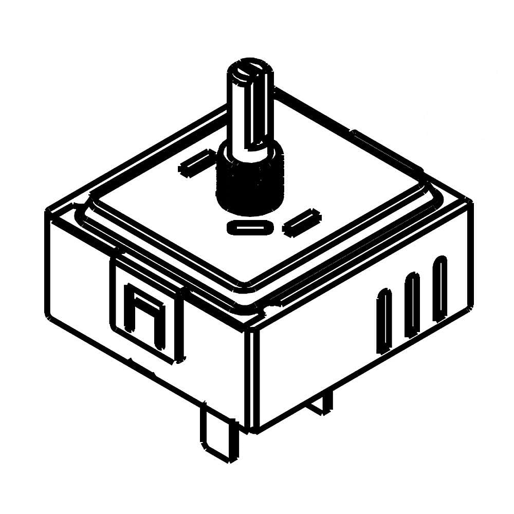 Part #wpw10326246, Cooktop Element Control Switch | 2.37 x 1.75 x 2.50