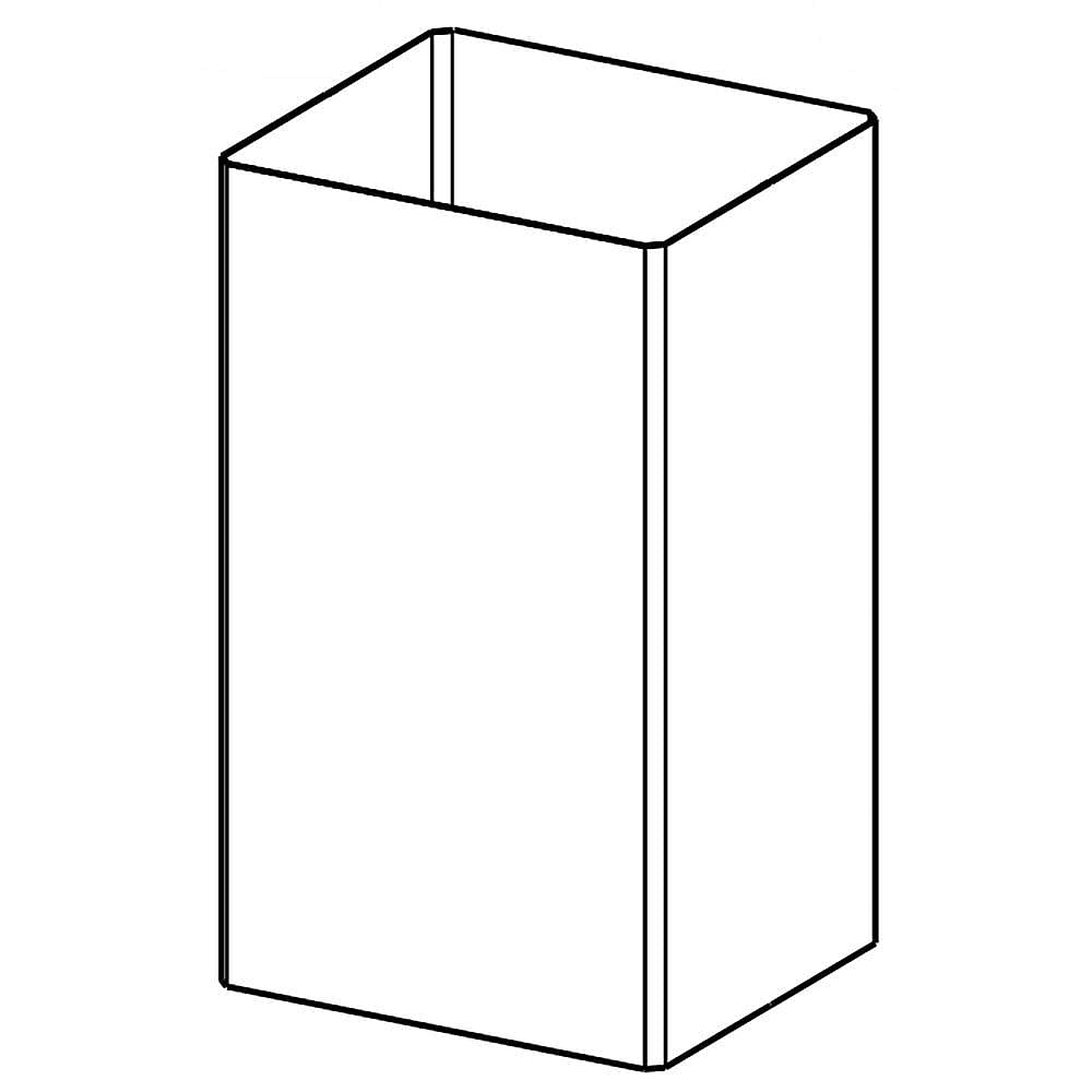 Part #w11321565, Range Hood Flue Cover, Lower (Replaces W10883262, W11321336, Wpw10351830) / 15.50 x 7.00 x 28.00