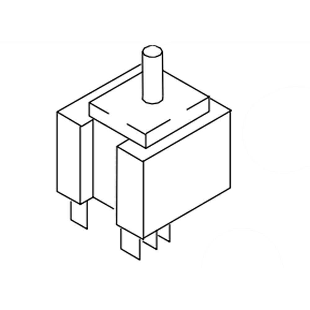 Part #wpw10392436, Cooktop 6-In Element Control Switch | 3.00 x 3.00 x 2.00