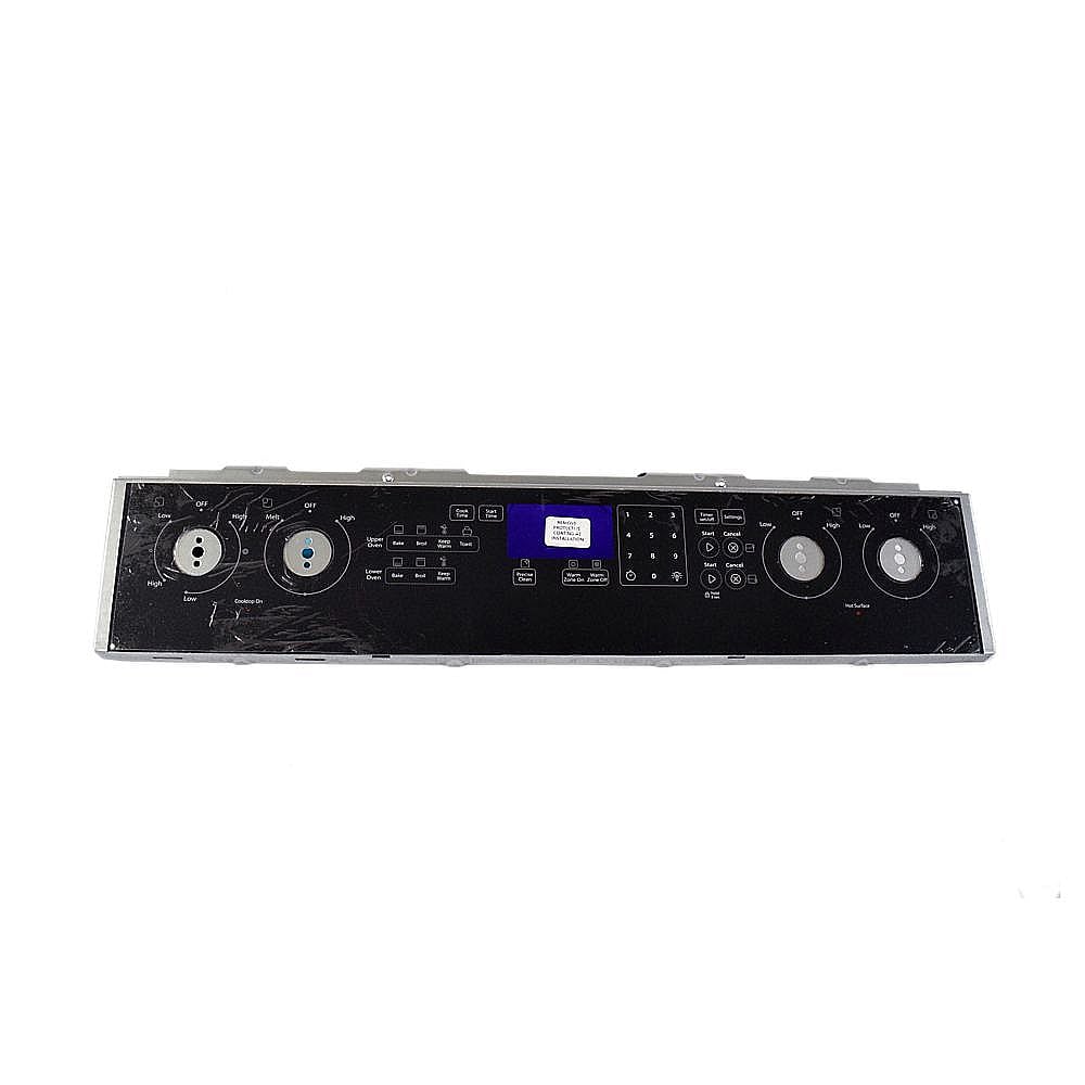 Part #wpw10531229, Range Control Panel Overlay (Black) / 8.57 x 3.82 x 30.94
