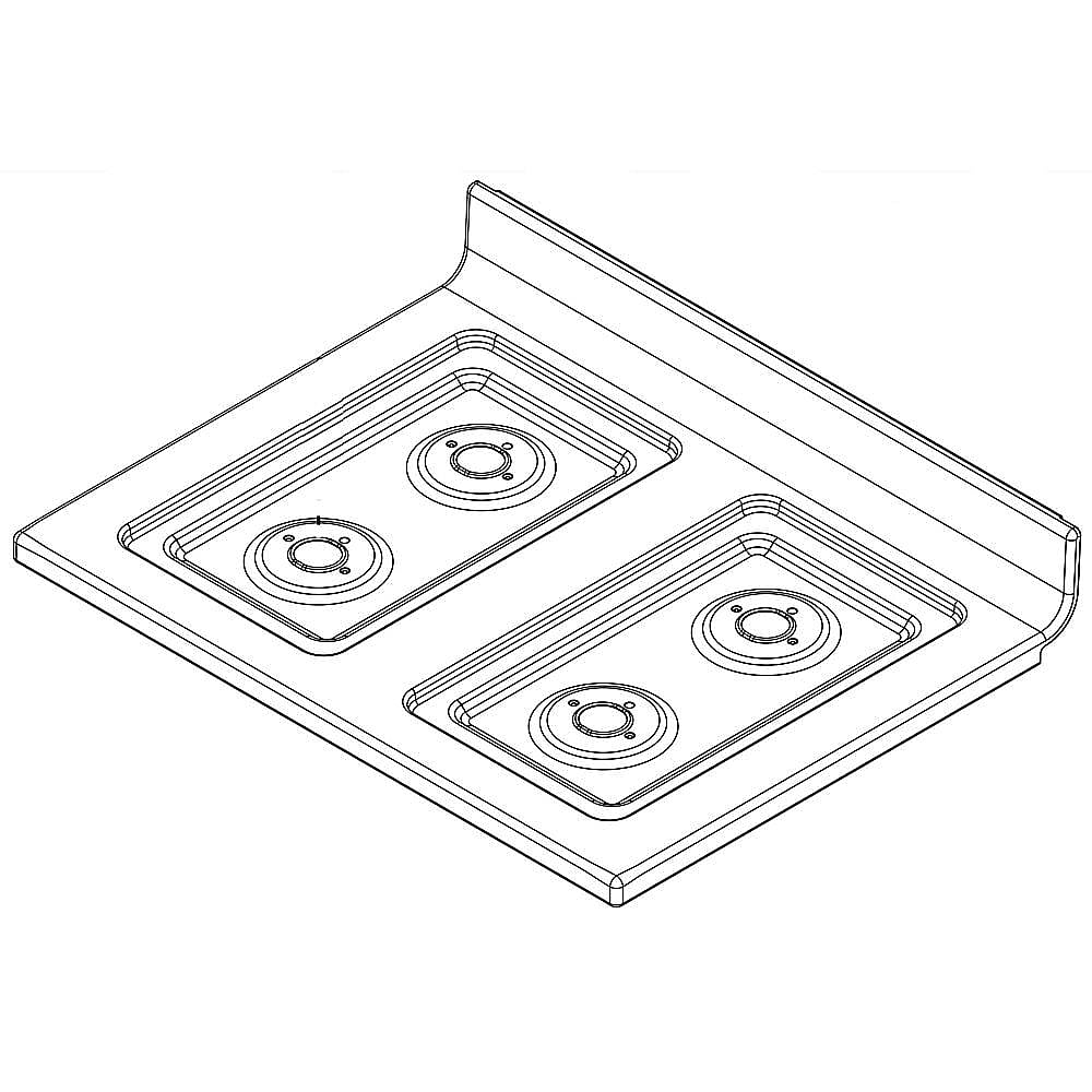 Part #wpw10535710, Range Main Top (Black) | 35.00 x 9.00 x 29.50