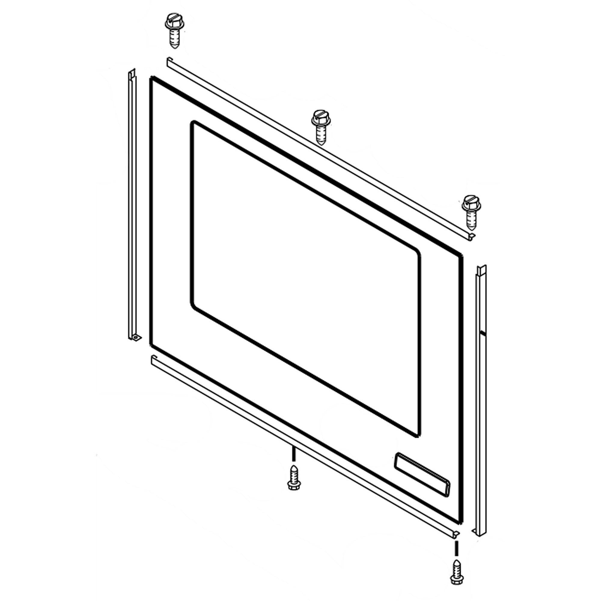 Part #wpw10541892, Range Oven Door Outer Glass (Black) / 32.25 x 25.25 x 2.25
