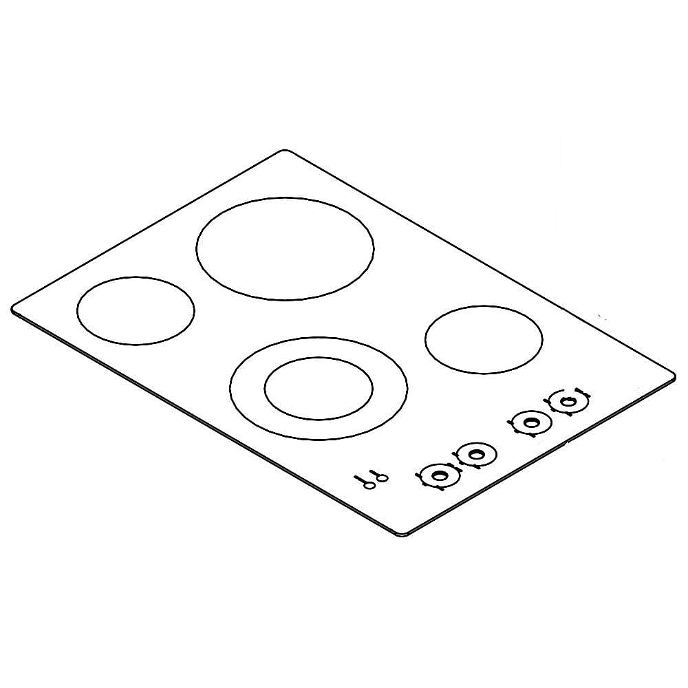 Part #wpw10570699, Cooktop Main Top (Black) / 39.57 x 6.82 x 30.32