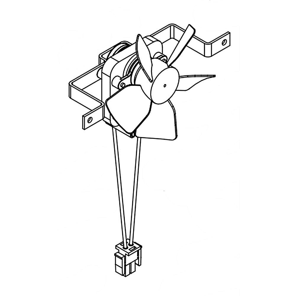 Part #wpw10586440, Range Oven Cooling Fan Assembly / 5.50 x 5.25 x 8.50