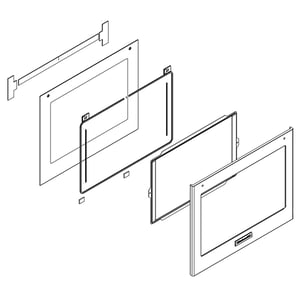 Range Oven Door Outer Panel Assembly WPW10634272