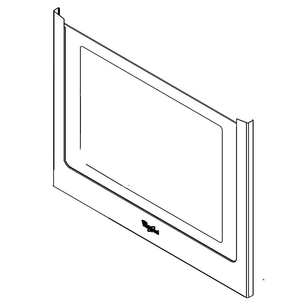 Part #wpw10704053, Range Oven Door Outer Panel (Stainless) / 39.57 x 6.82 x 30.32