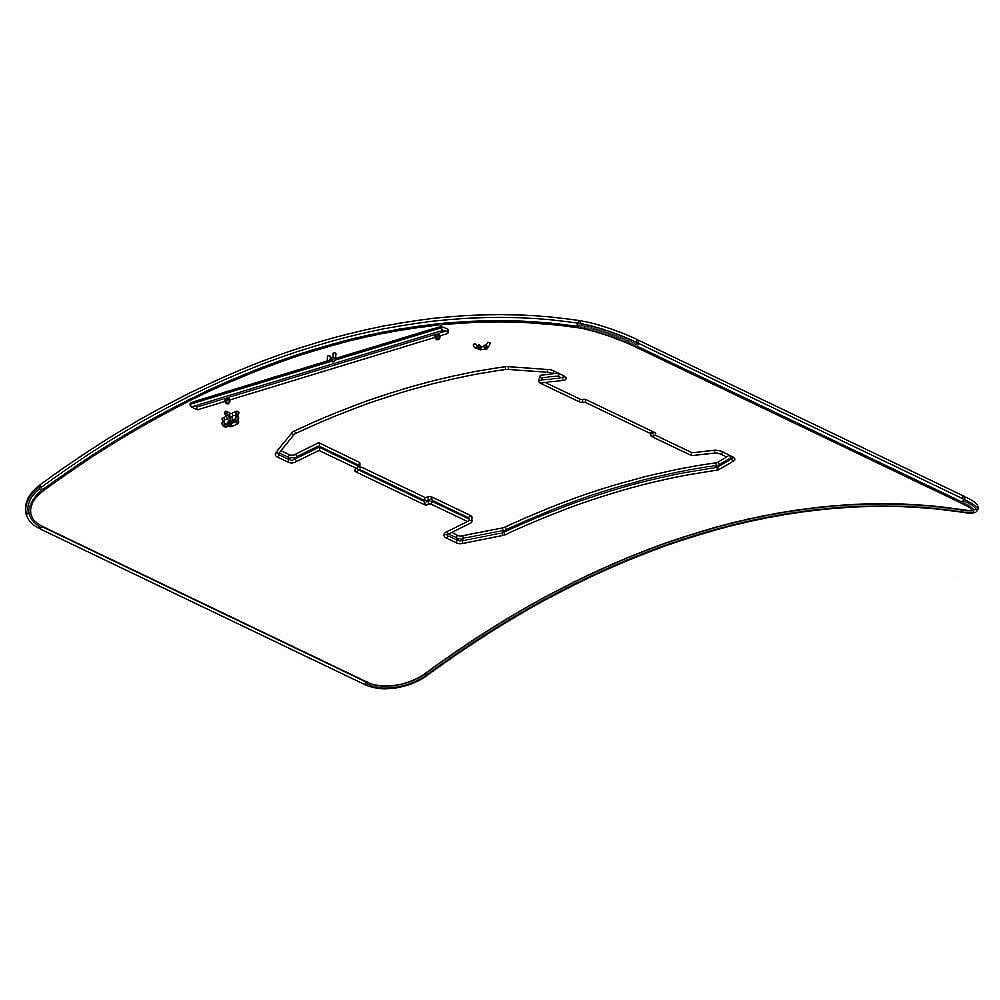 Part #wpw10738522, Range Hood Curved Glass Plate / 39.57 x 6.82 x 30.32