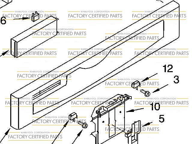 Part #wp8534833, Dishwasher Control Panel (Replaces 8534833) / 5.07 x 3.44 x 27.19