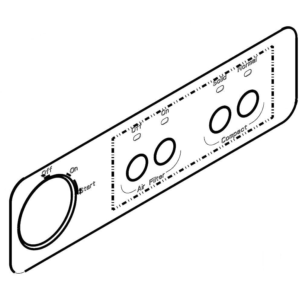 Part #9872325S, Trash Compactor Control Panel Insert (Stainless) / 1.00 x 6.00 x 2.00