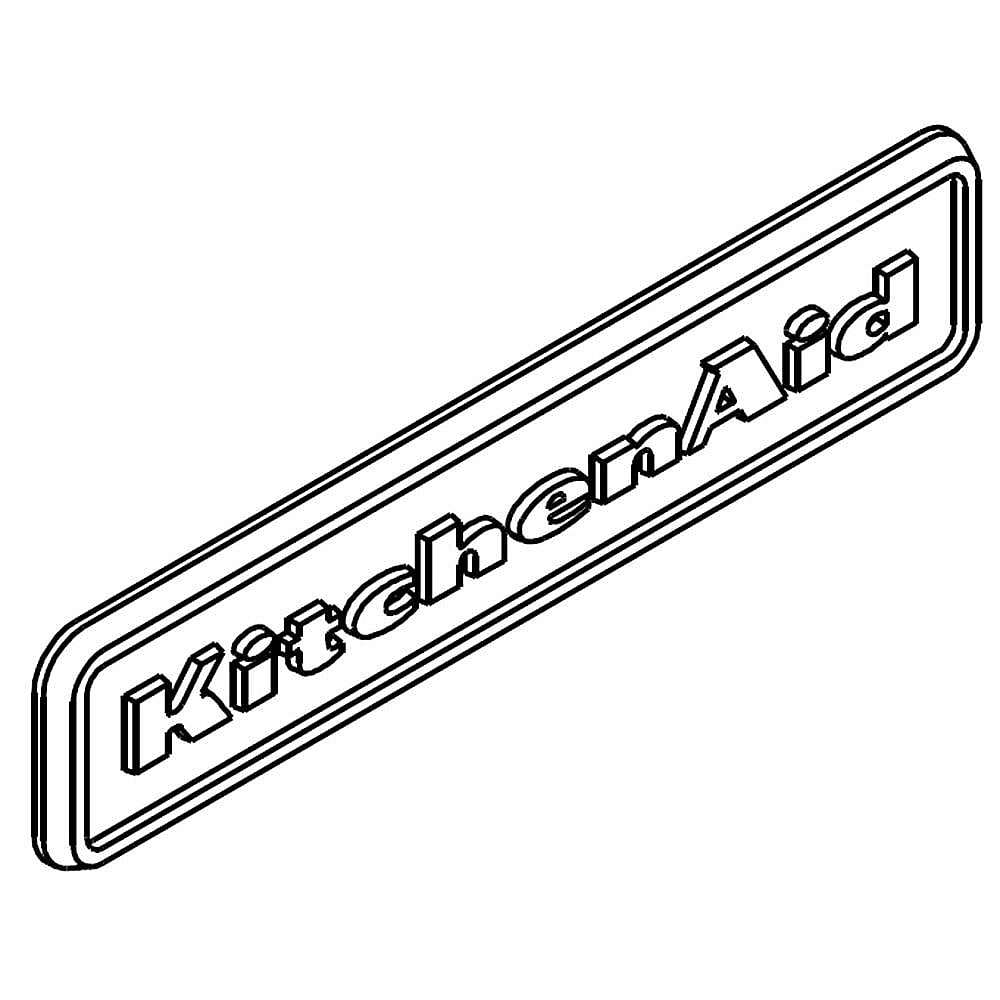 KitchenAid Part #w10185040, Dishwasher Nameplate | 1.00 x 5.00 x 5.00