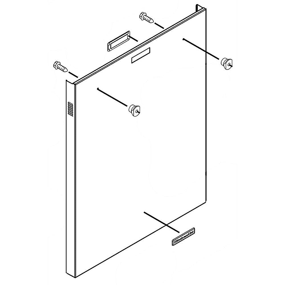 Part #w10373938, Dishwasher Side Panel, Left (White) / 42.00 x 12.00 x 2.00