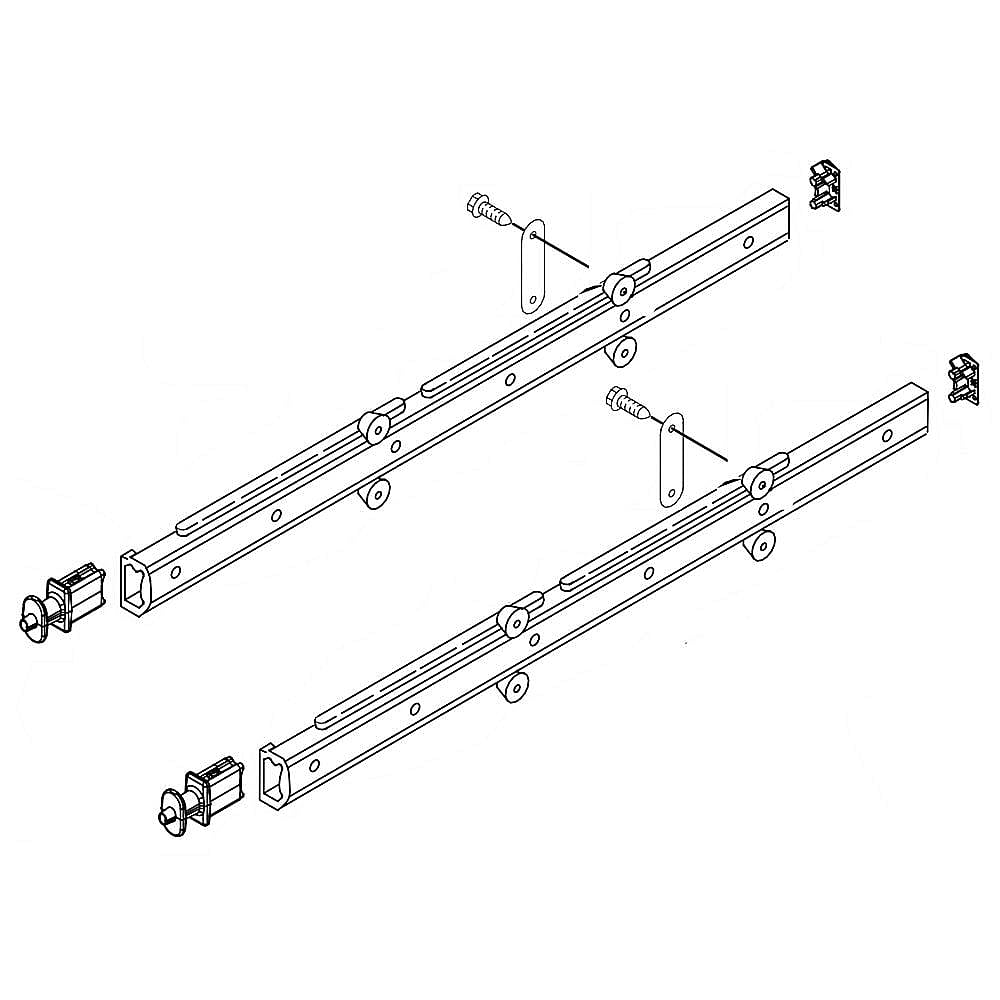 Part #w10404344, Dishwasher Dishrack Slide Rail (Replaces 8531302, 8531630) / 5.07 x 3.44 x 27.19