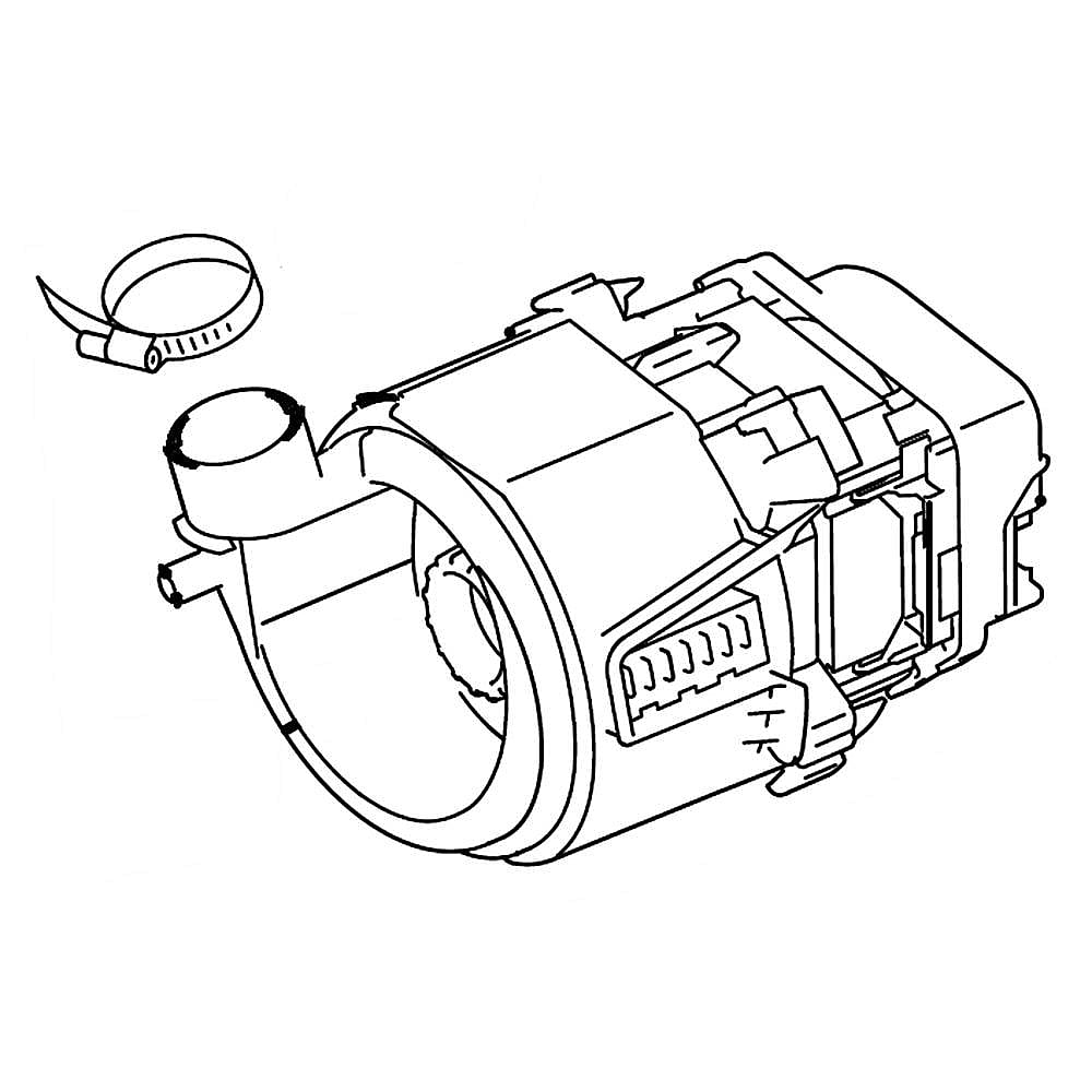 Part #w10736522, Dishwasher Circulation Pump Assembly / 9.50 x 7.50 x 5.75