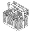 Silverware Basket for Jenn-Air JDB9600CWP0 - Part W10736595