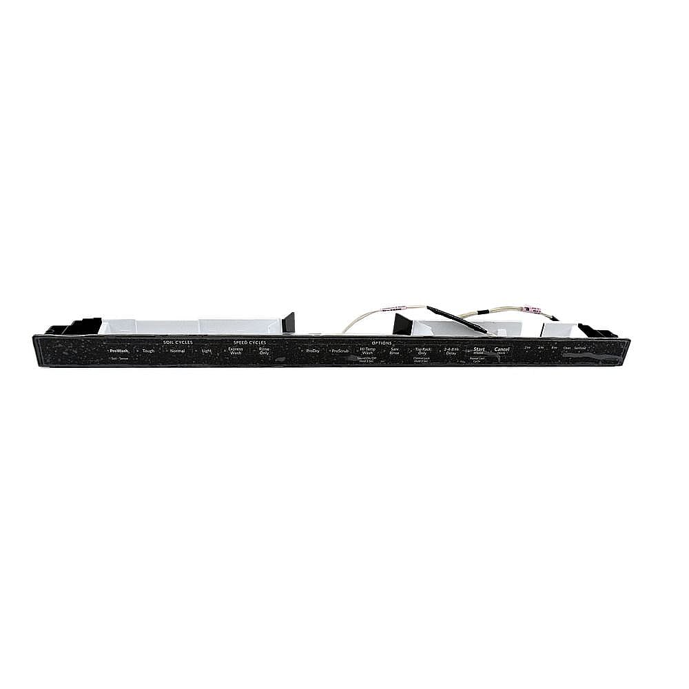 Part #w10803367, Whirlpool Dishwasher Control Panel Assembly (Black) (Replaces W10537423) / 3.44 x 2.82 x 30.94