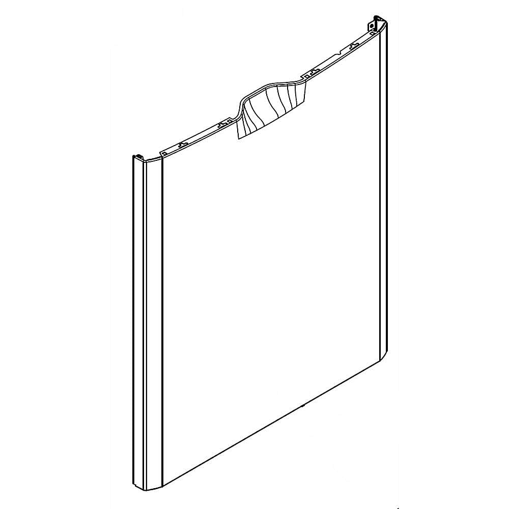 Part #w10803806, Dishwasher Door Outer Panel (Black) / 31.44 x 5.82 x 28.69