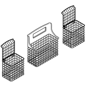 Dishwasher Silverware Basket Assembly (gray) (replaces 8562084, 8562085, 8562086, W10082877, W10756125, Wp8562080, Wp8562081) W10807920