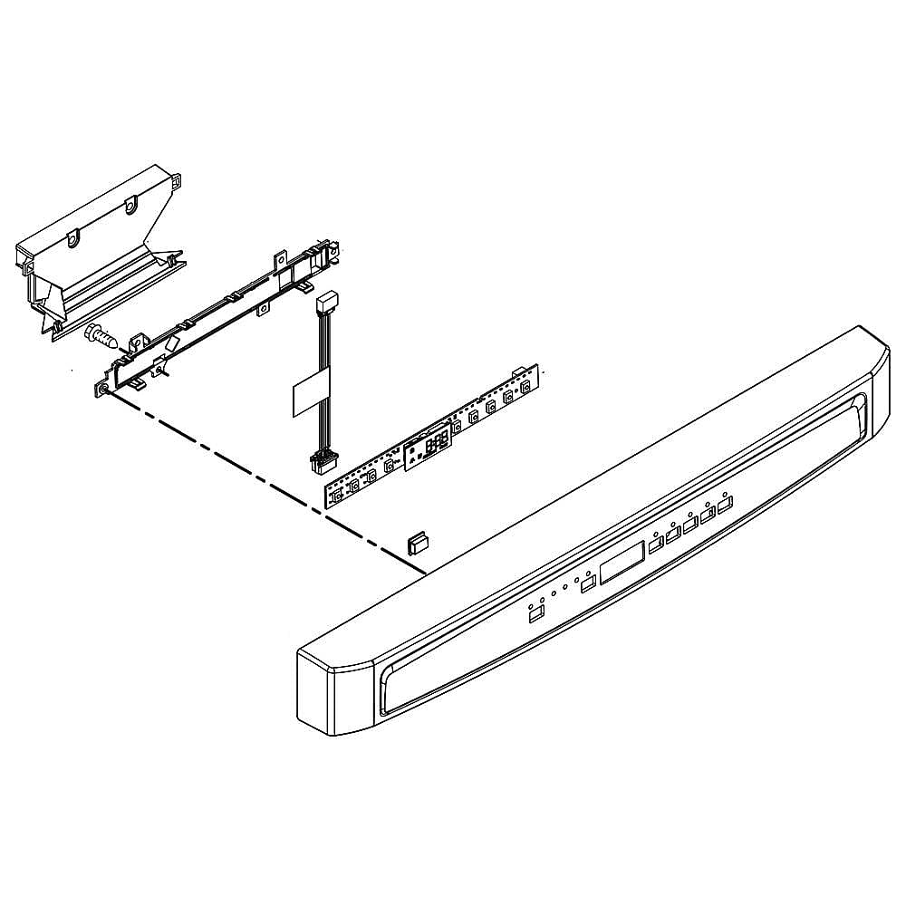Photo of Part #w10838329, Dishwasher Control Panel Assembly | 5.07 x 3.44 x 27.19 from Repair Parts Direct
