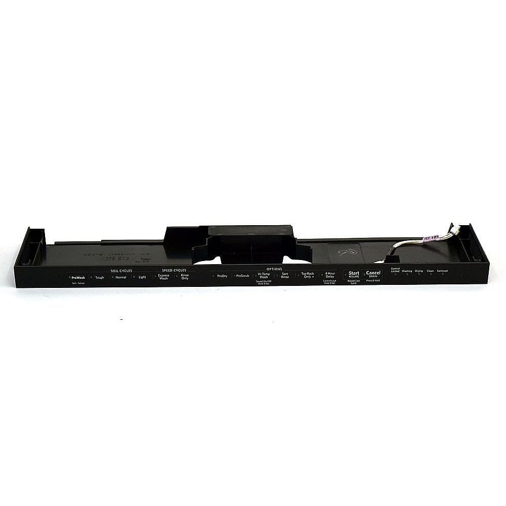 Part #w10850350, Dishwasher Control Panel And Overlay (Black) (Replaces W10473843) / 6.82 x 4.32 x 31.44