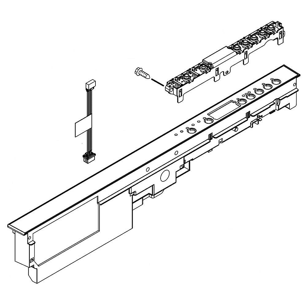 Part #w10861747, Dishwasher Control Panel (White) / 5.07 x 3.44 x 27.19