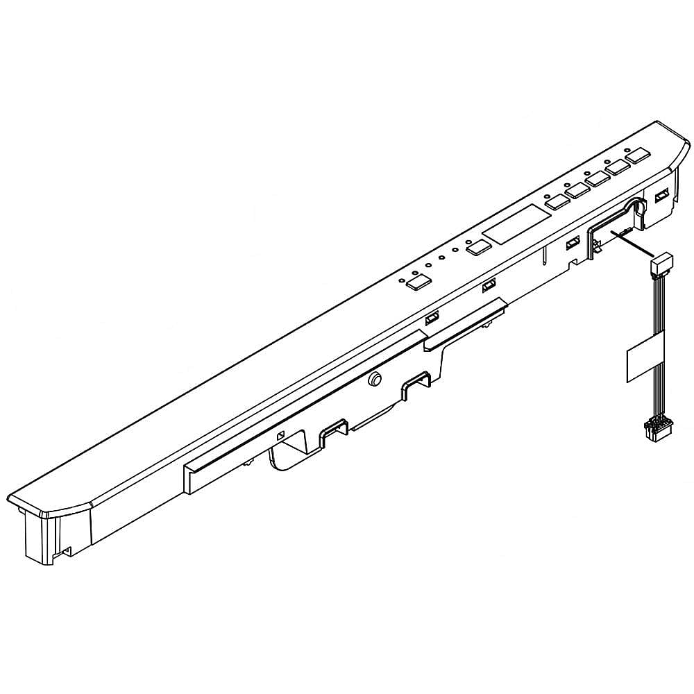 Part #w10897043, Dishwasher Control Panel Assembly (Black) (Replaces W10848286) / 6.07 x 2.82 x 28.94