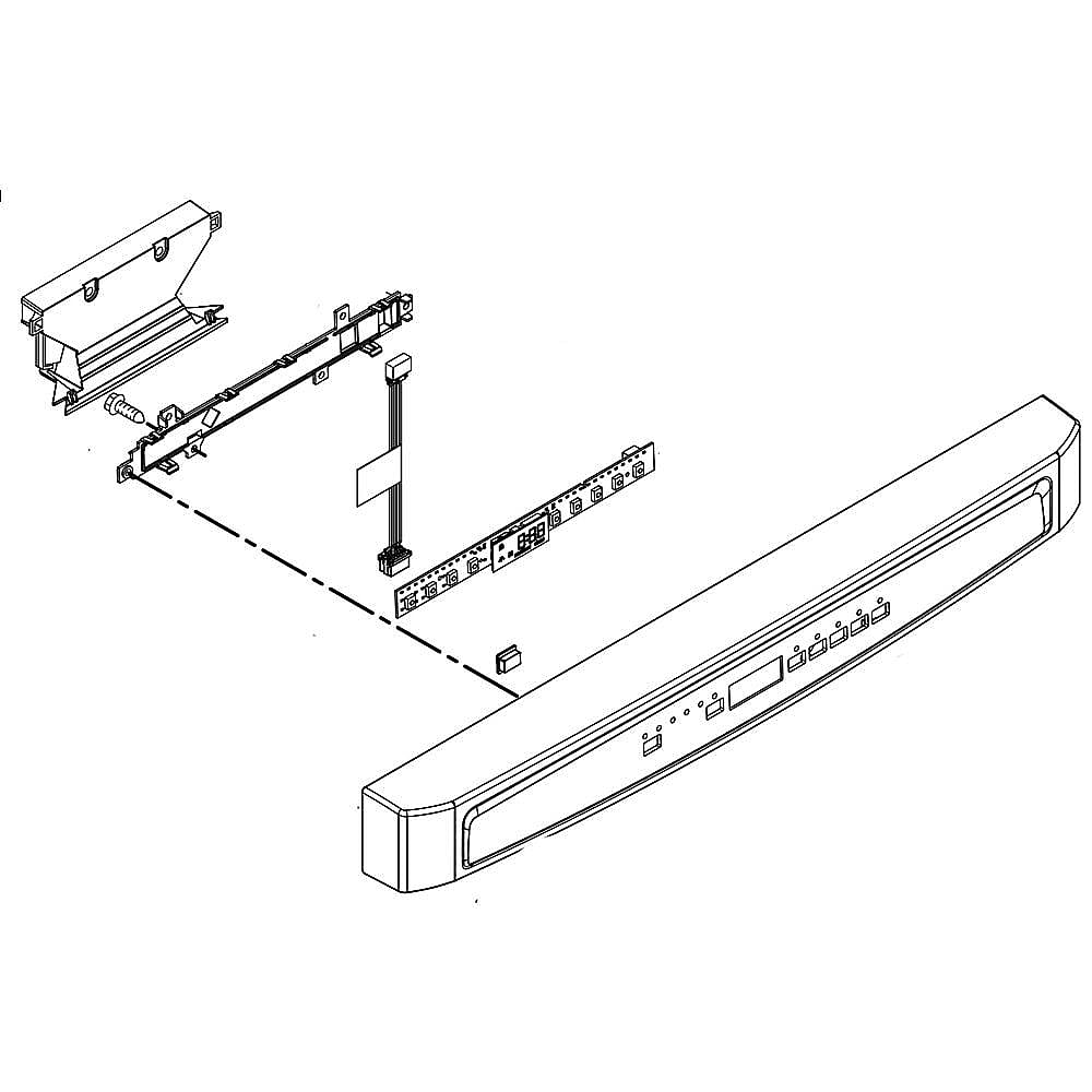 Part #w10898448, Dishwasher Control Panel Assembly (Stainless) / 5.00 x 3.50 x 27.00