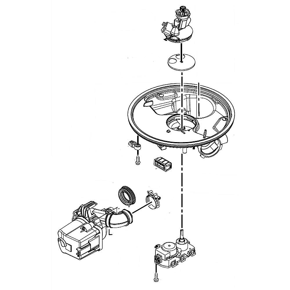Part #w10902307, Dishwasher Pump And Motor Assembly (Replaces W10733484) / 16.00 x 15.00 x 9.88