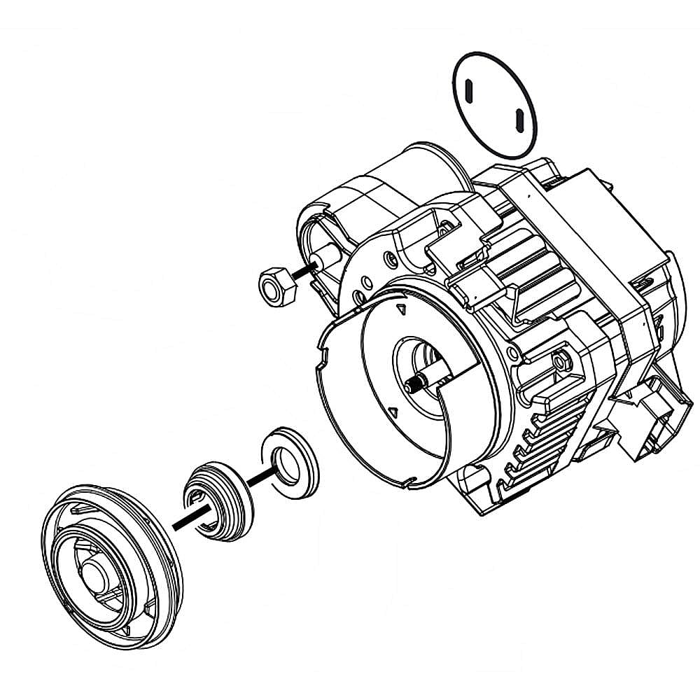 Part #w10907617, Dishwasher Pump Motor (Replaces W10404271, W10713293) / 10.00 x 7.56 x 9.75