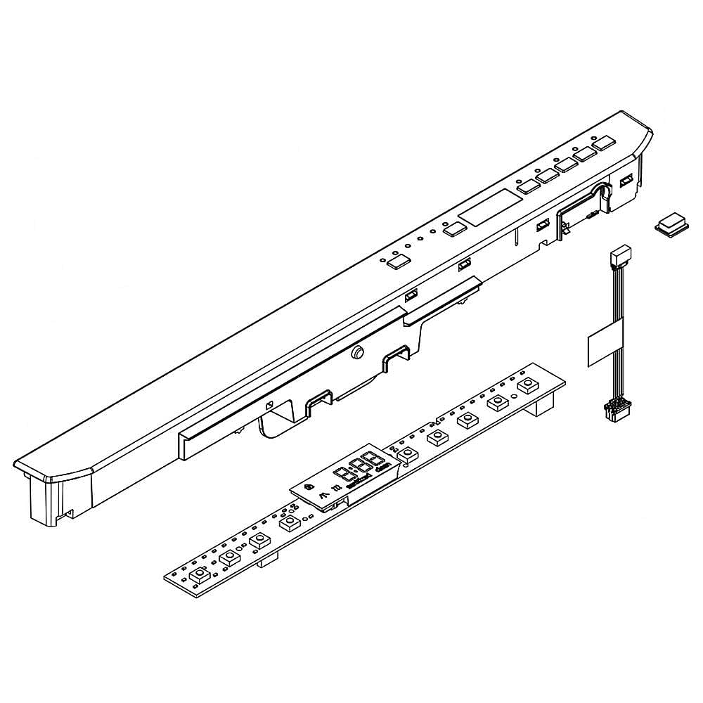 Part #w10910625, Dishwasher Control Panel (White) / 5.07 x 3.44 x 27.19