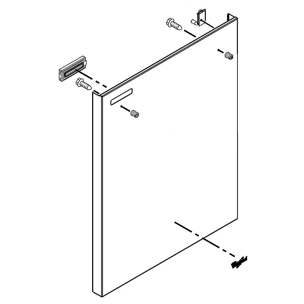 Part #w11116418, Dishwasher Door Outer Panel (Black) / 35.75 x 30.25 x 3.50
