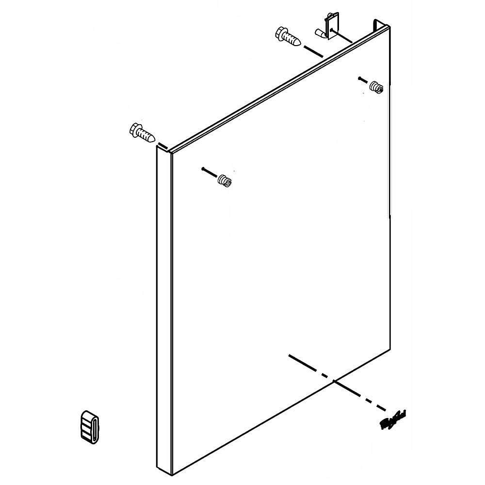 Part #w11174872, Dishwasher Door Outer Panel Assembly (Stainless) (Replaces W10917591) / 35.50 x 30.12 x 3.50
