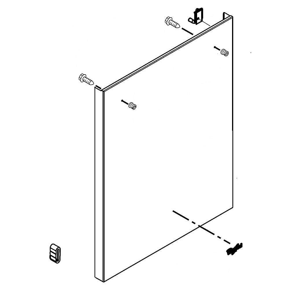 Part #w11174873, Dishwasher Door Outer Panel Assembly (Black Stainless) / 35.50 x 30.12 x 3.50