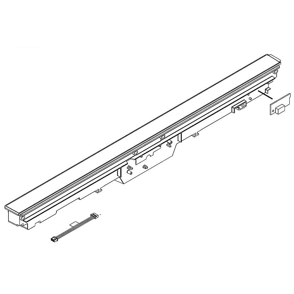Part #w11179176, Dishwasher Control Panel Assembly (Black) (Replaces W10610934) / 23.67 x 3.37 x 2.75