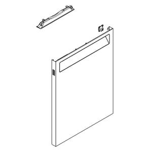 Dishwasher Door Outer Panel Assembly (black) W11231154